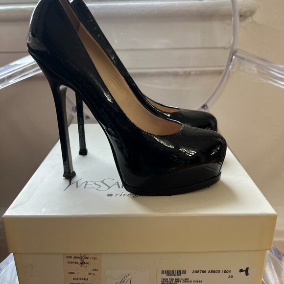 SAINT LAURENT YSL TRIBTOO PATENT PLATFORM PUMPS - Picture 10 of 16